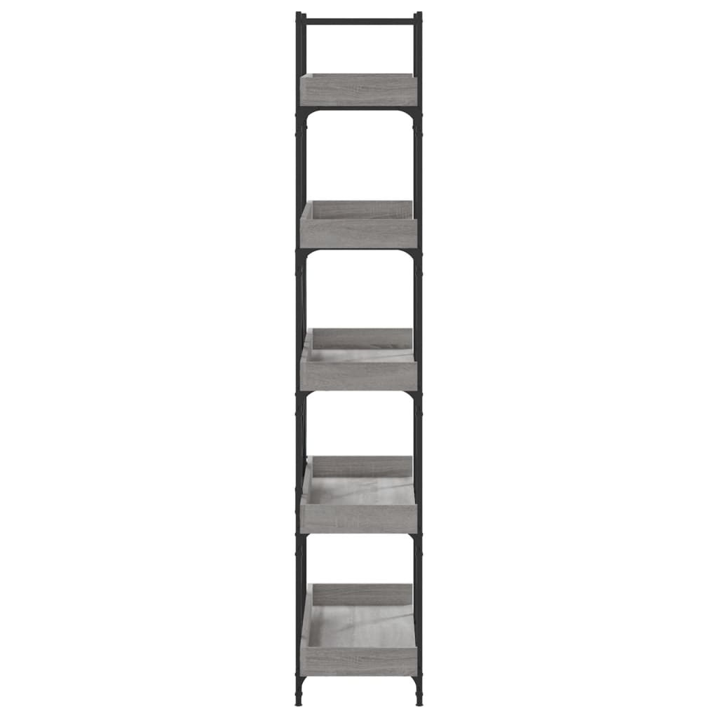 Bookcase 5 Shelves Grey Sonoma 100x33x180,5 cm Wood Material