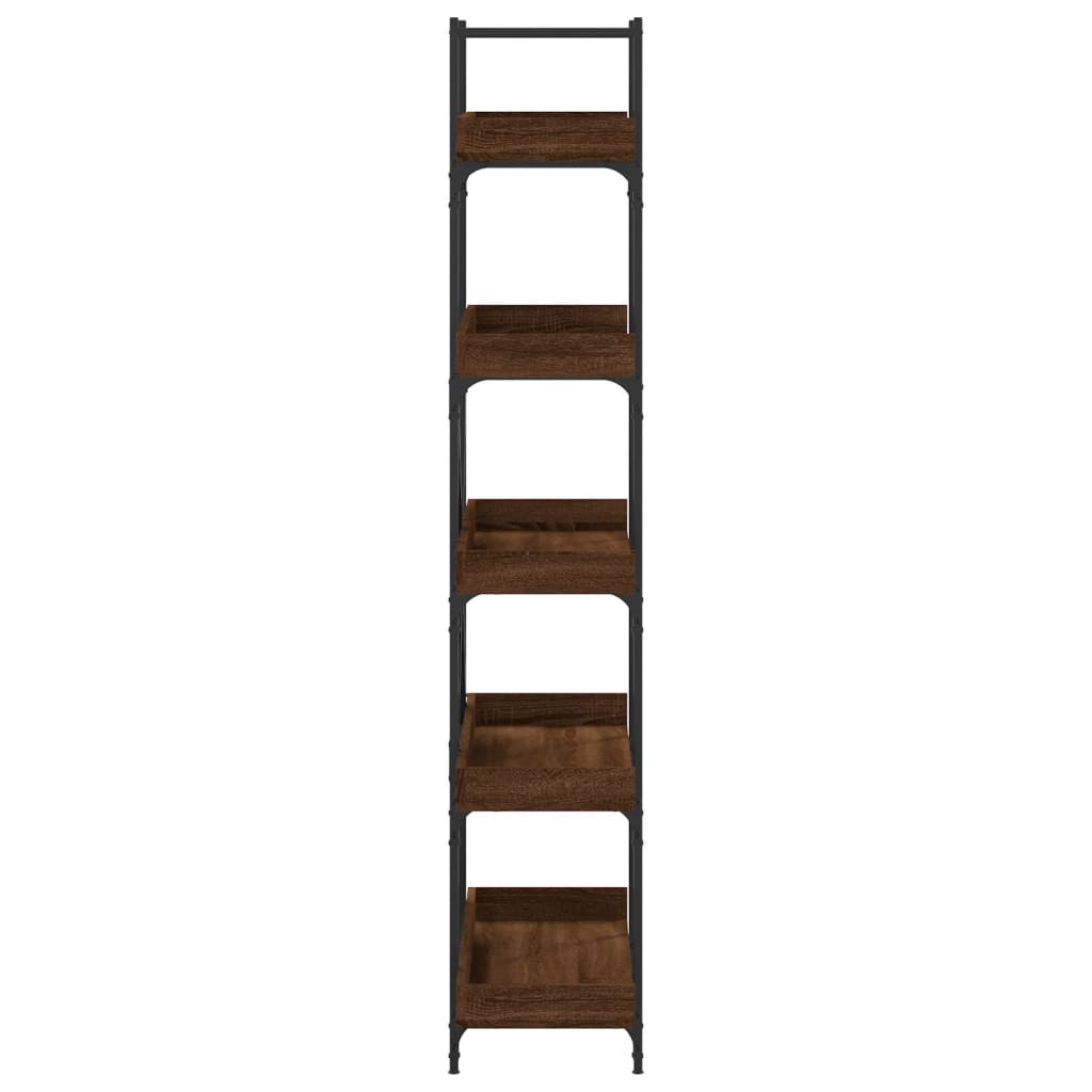 Bookcase 5 Shelves Brown Oak Look 100x33x180.5 cm