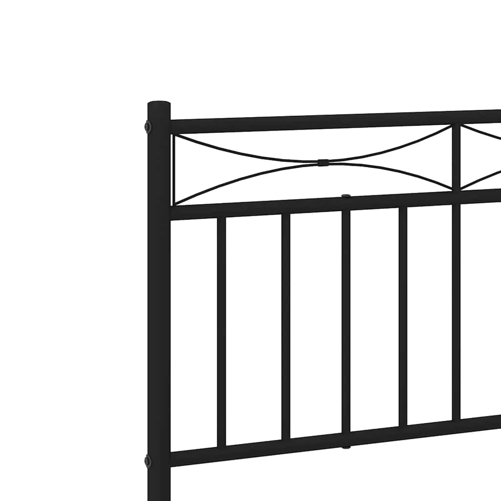 Bed frame with headboard metal black 100x190 cm