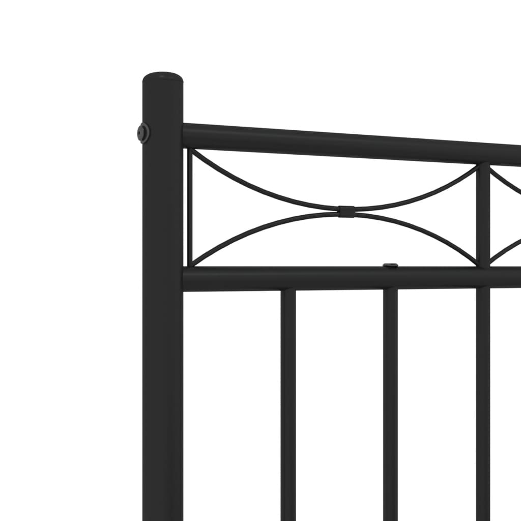 Bed frame with headboard metal black 120x200 cm