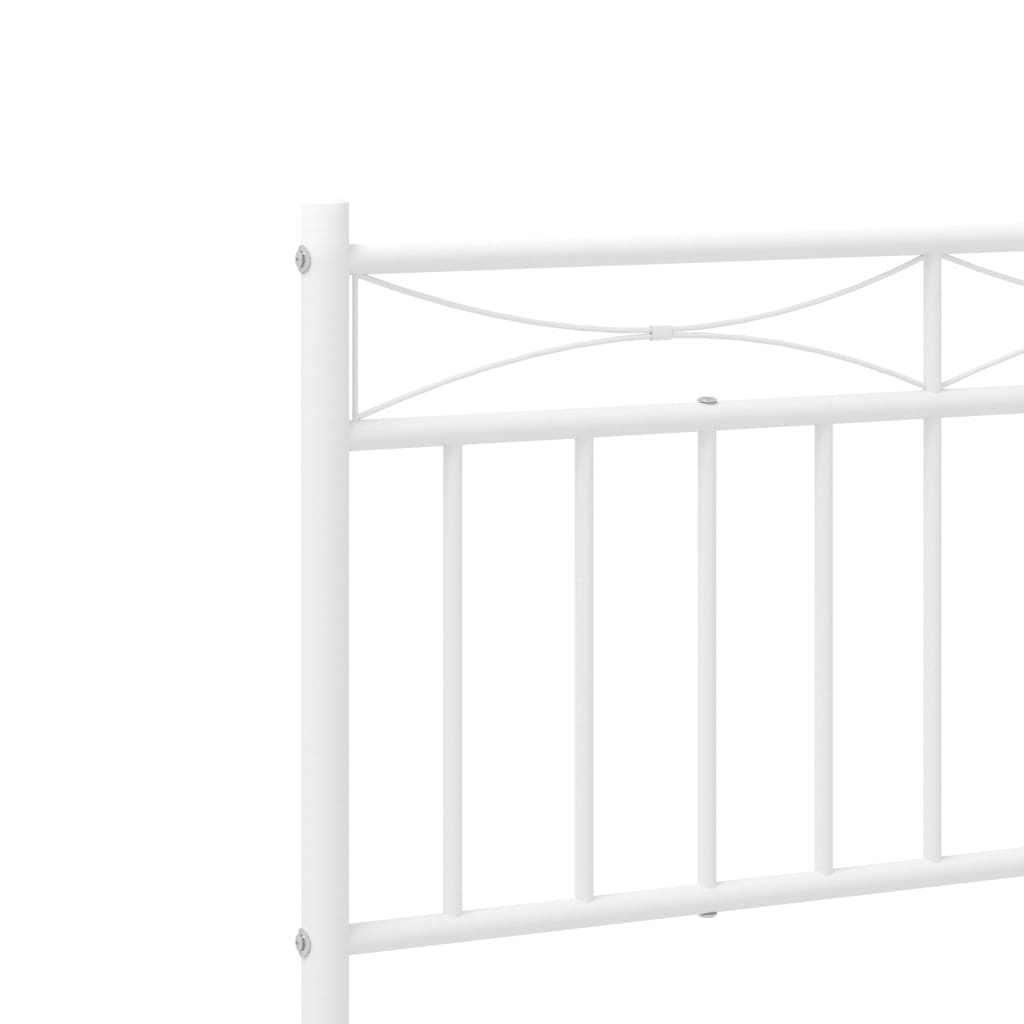 Bed frame with head and footboard metal white 90x190 cm