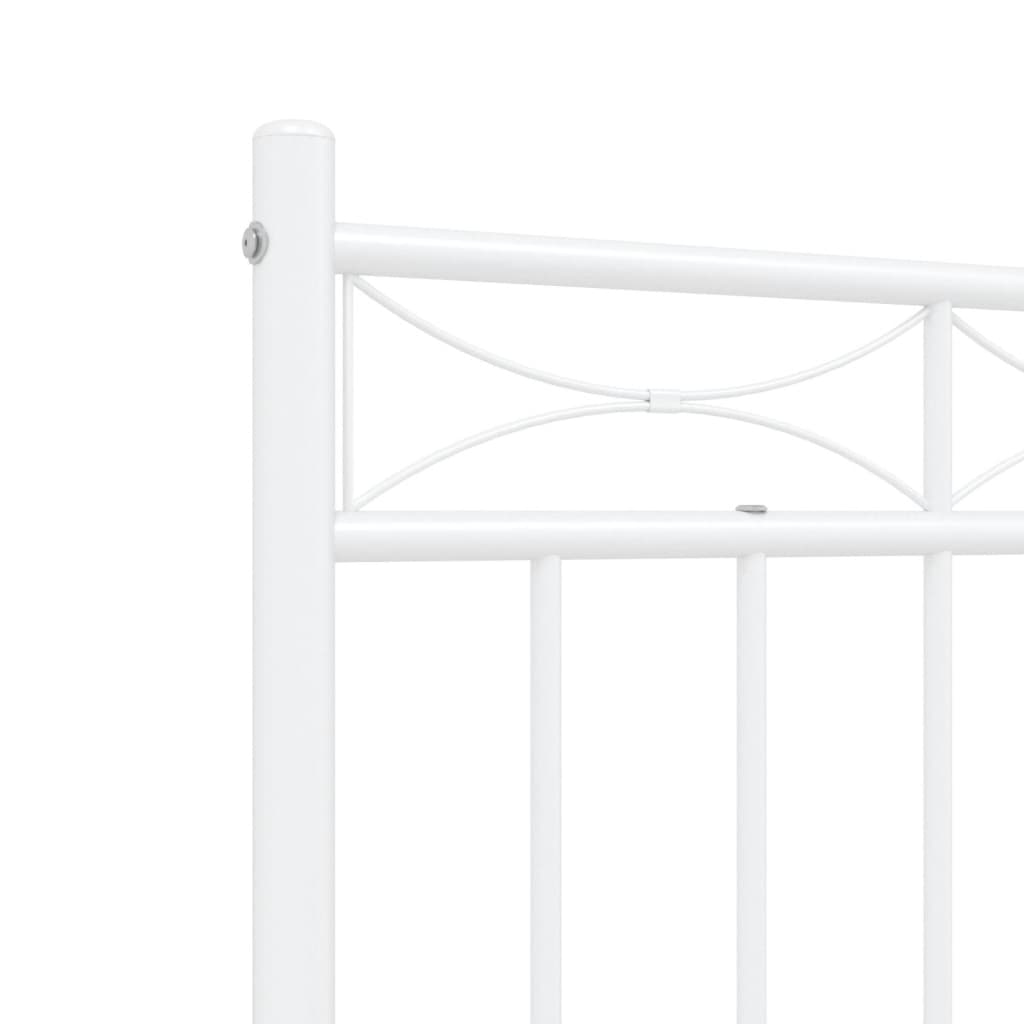 Bed frame with head and footboard metal white 120x200 cm