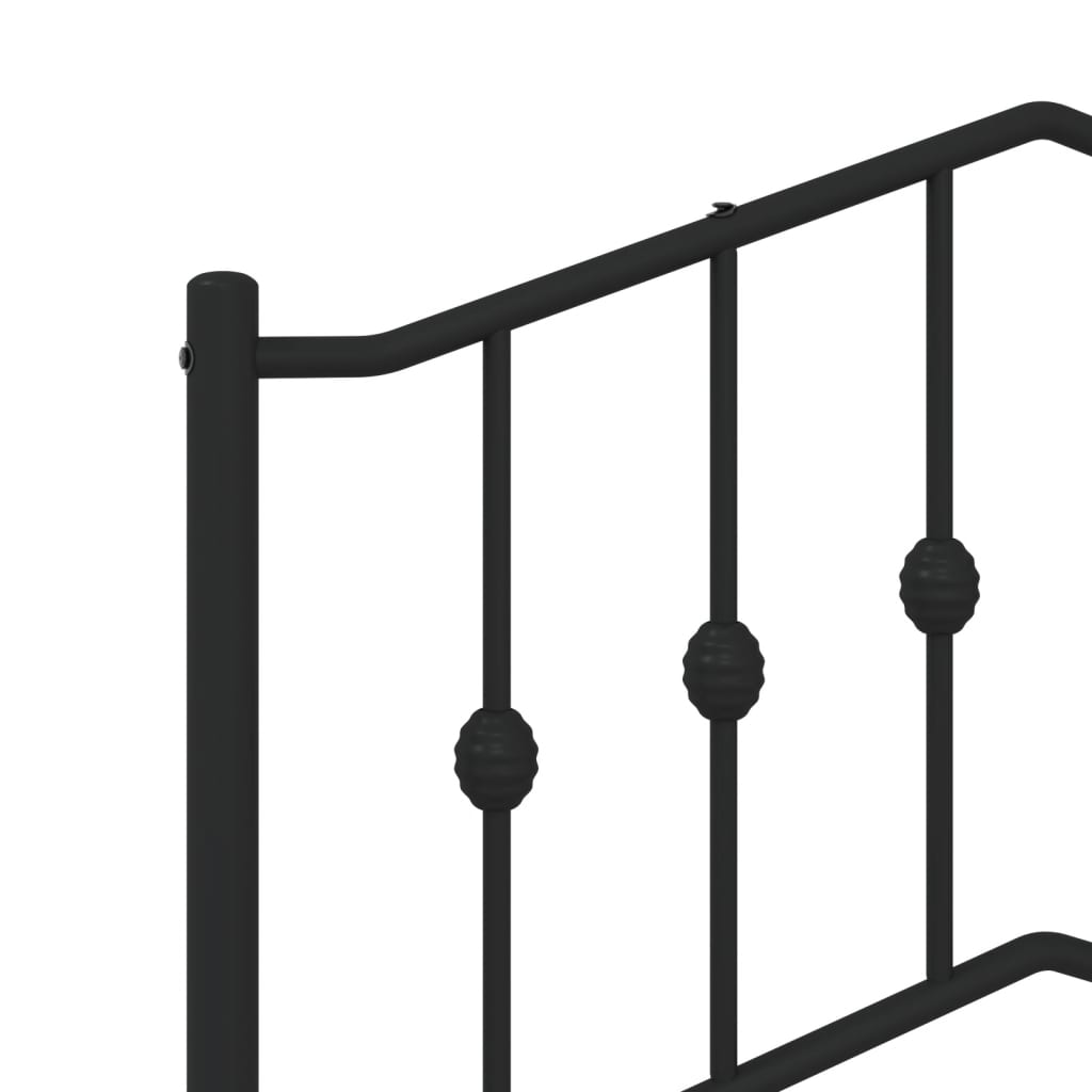 Bed frame with headboard metal black 80x200 cm