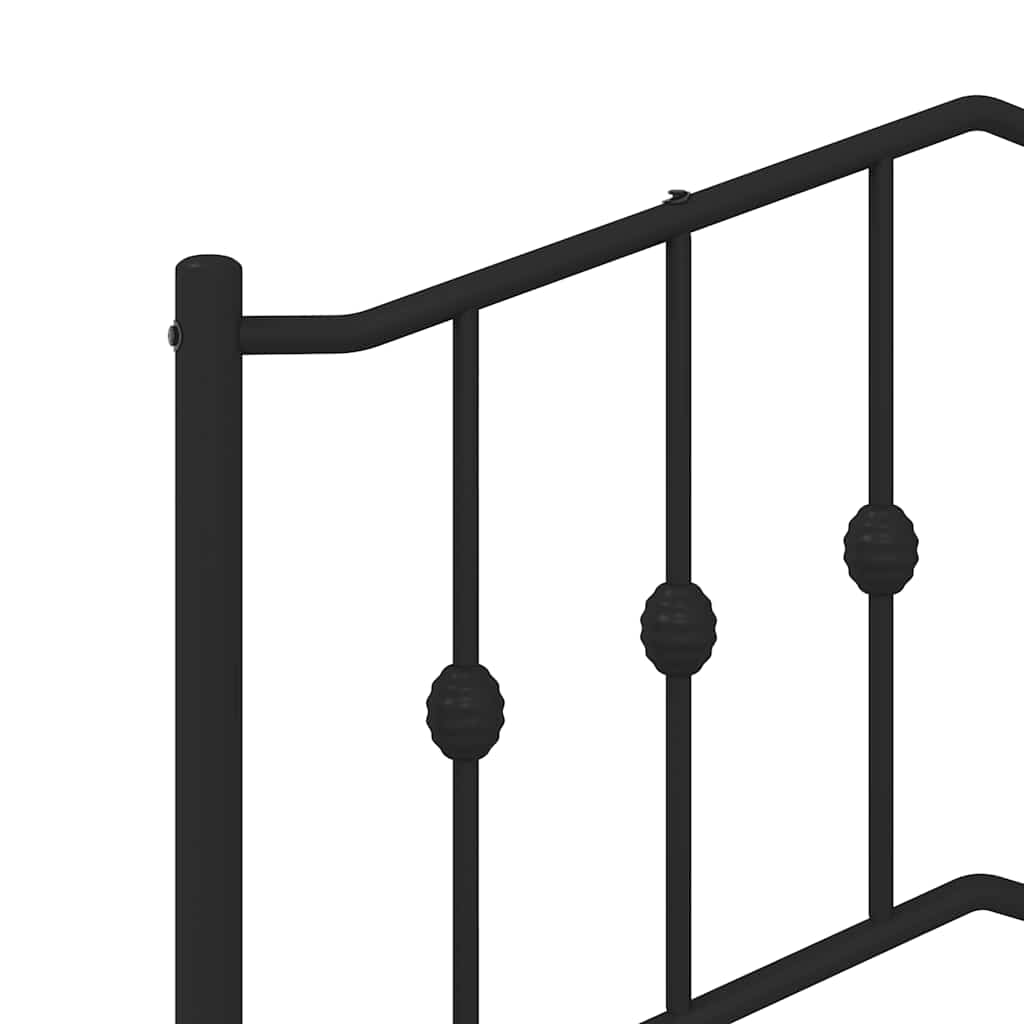 Bed frame with headboard metal black 100x190 cm