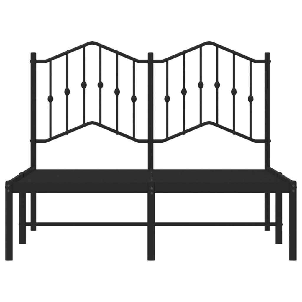 Bed frame with headboard metal black 120x200 cm