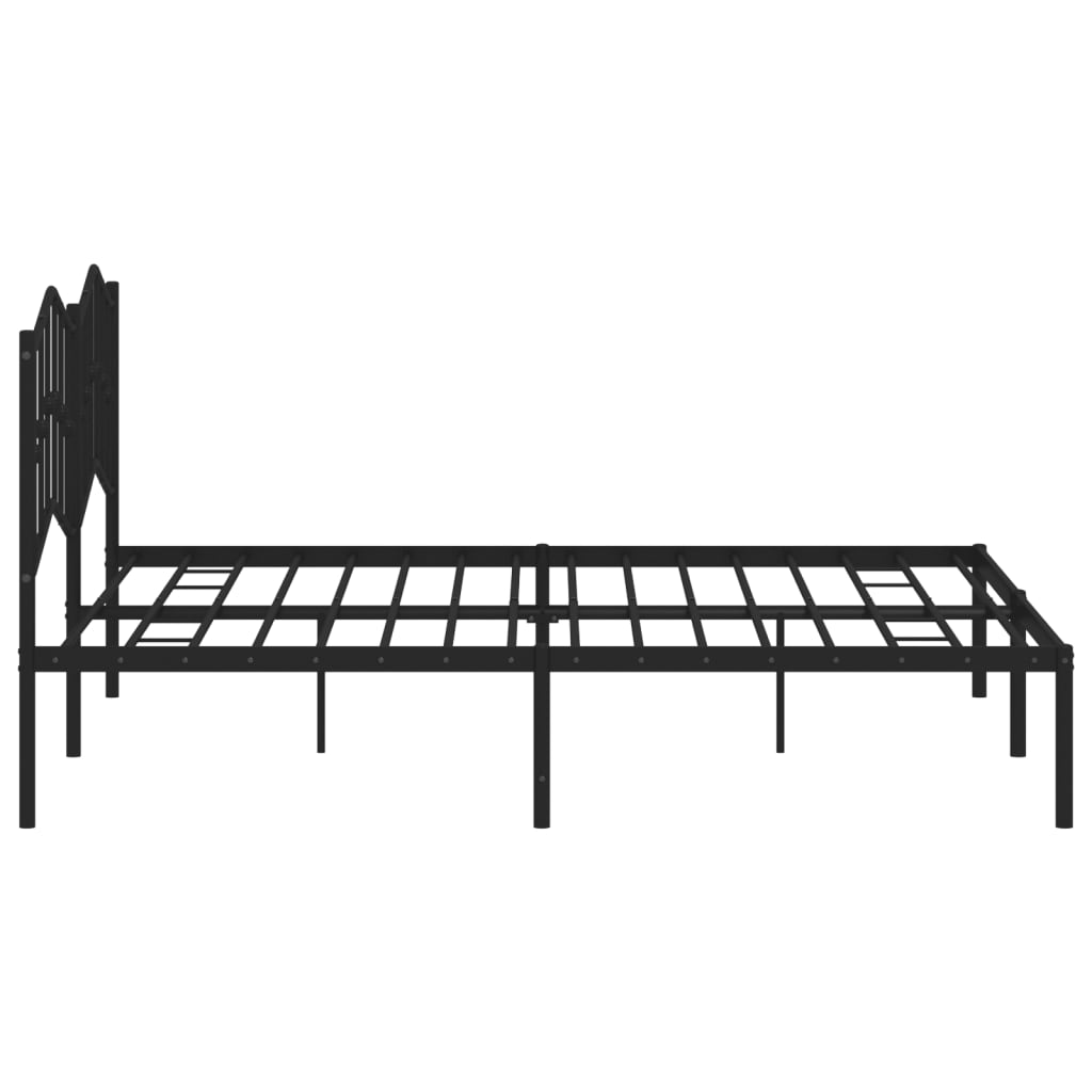 Bed frame with headboard metal black 180x200 cm