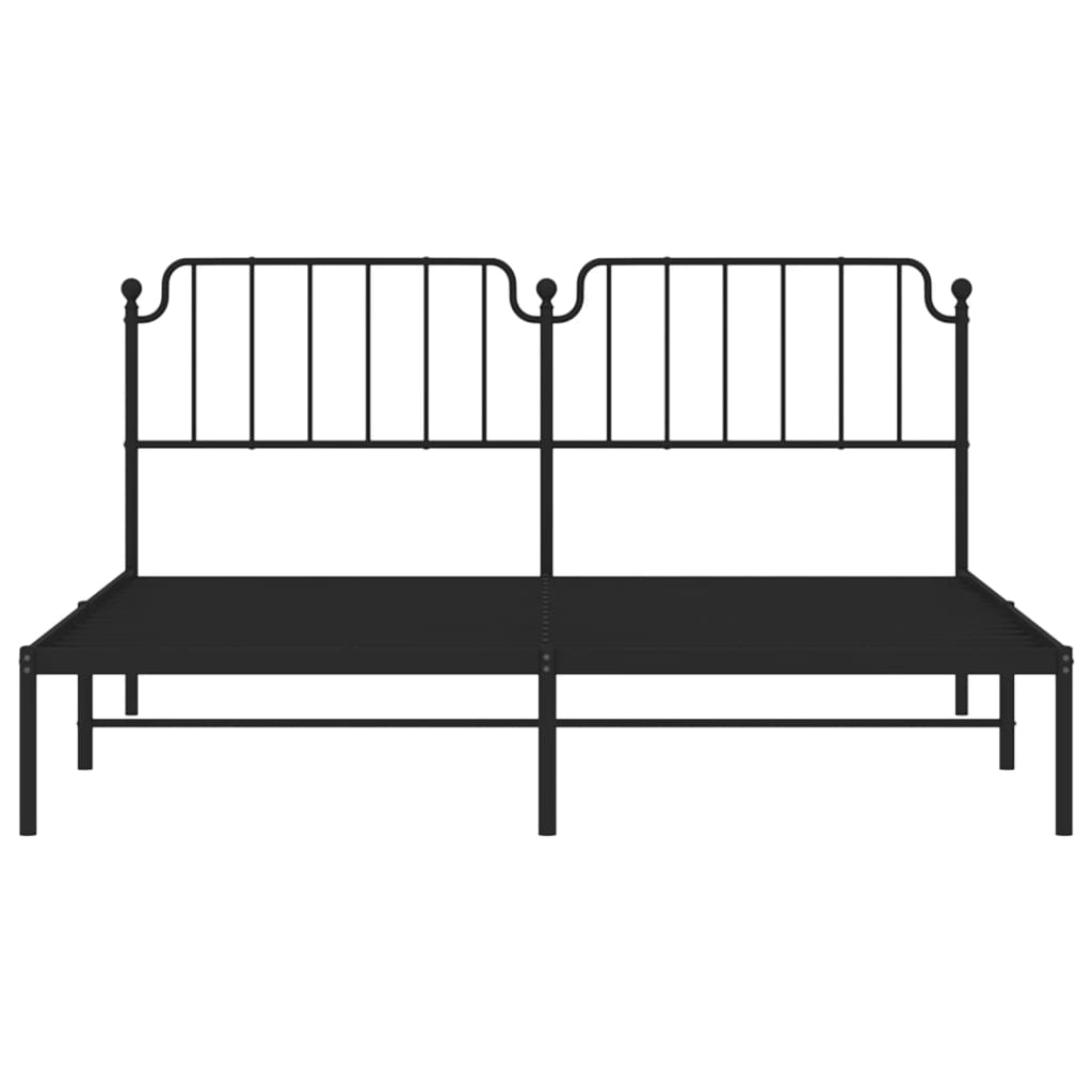 Bed frame with headboard metal black 180x200 cm