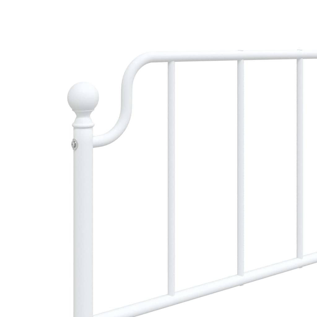 Bed frame with headboard metal white 100x190 cm