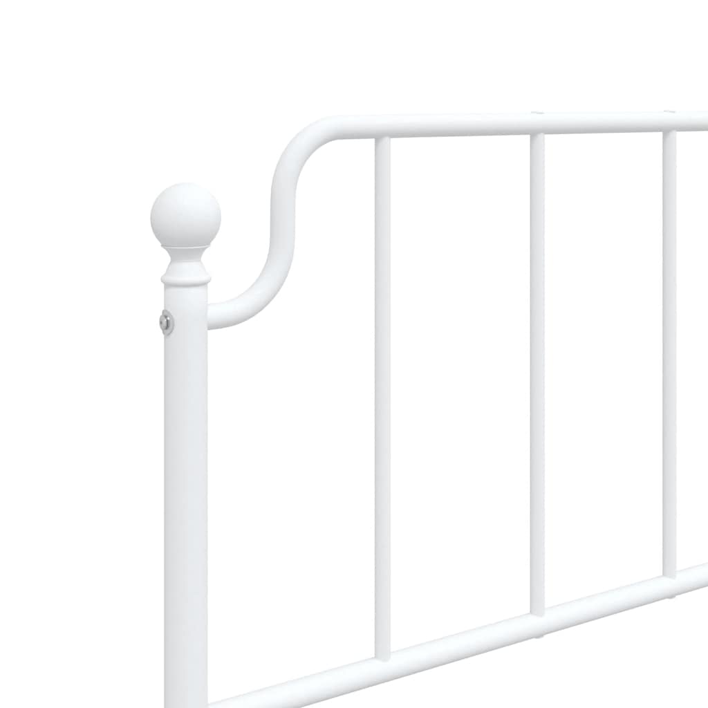 Bed frame with headboard metal white 100x200 cm