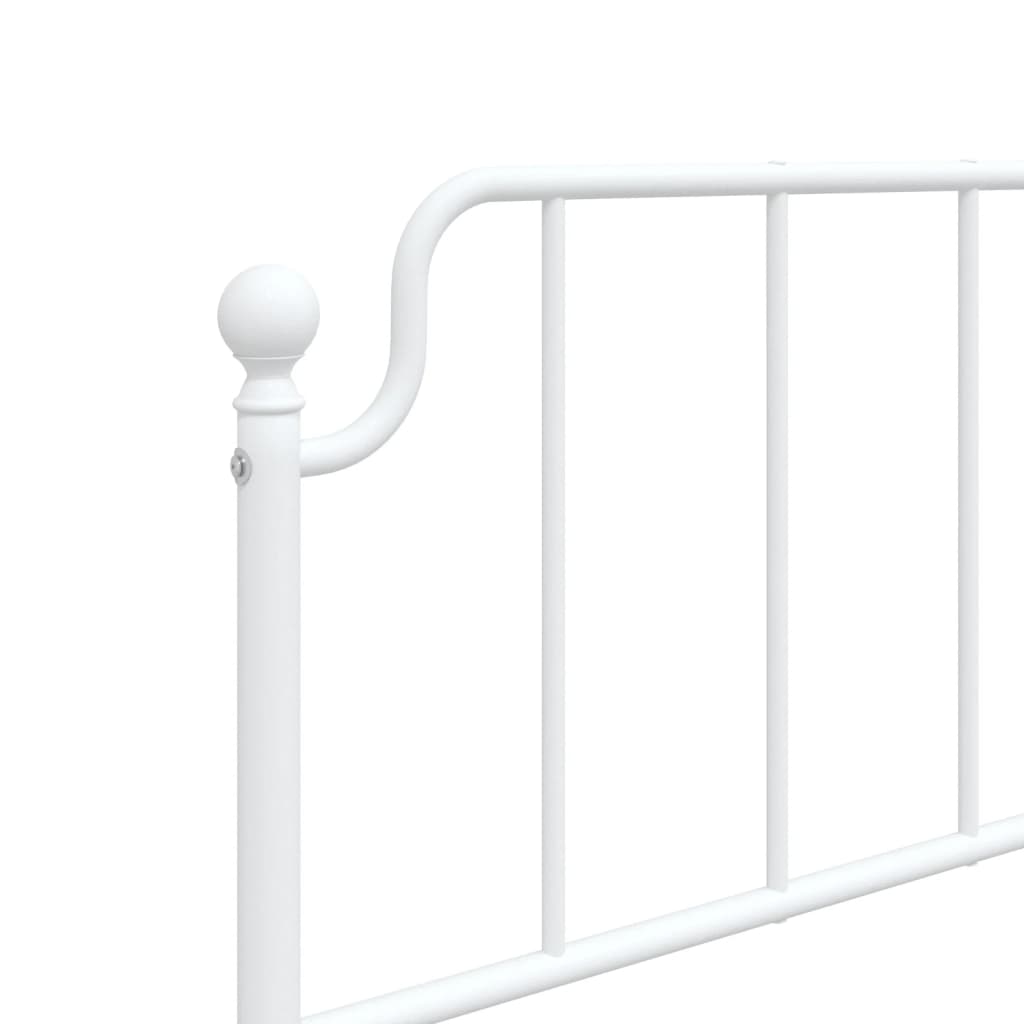 Bed frame with headboard metal white 107x203 cm