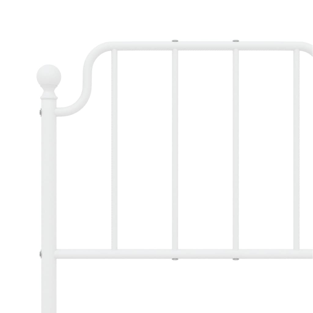 Bed frame with headboard metal white 120x190 cm