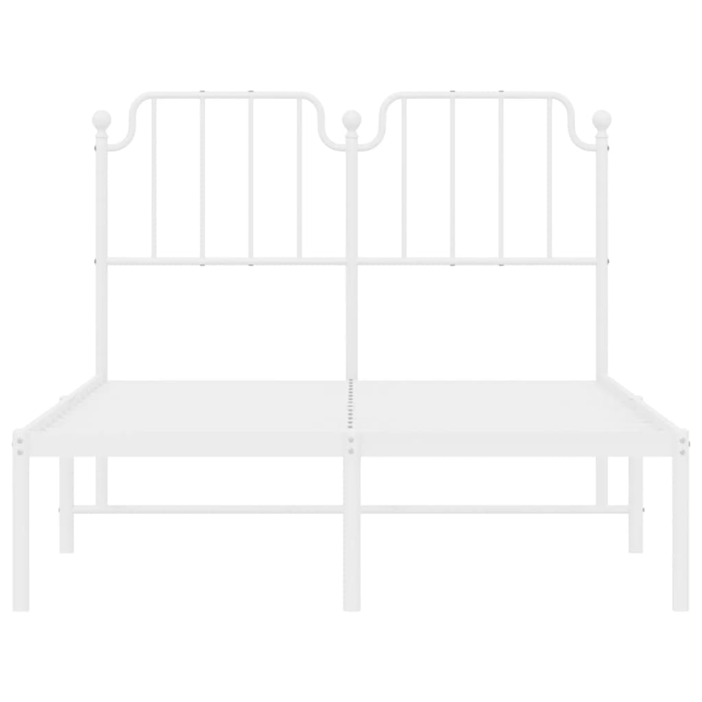 Bed frame with headboard metal white 120x200 cm