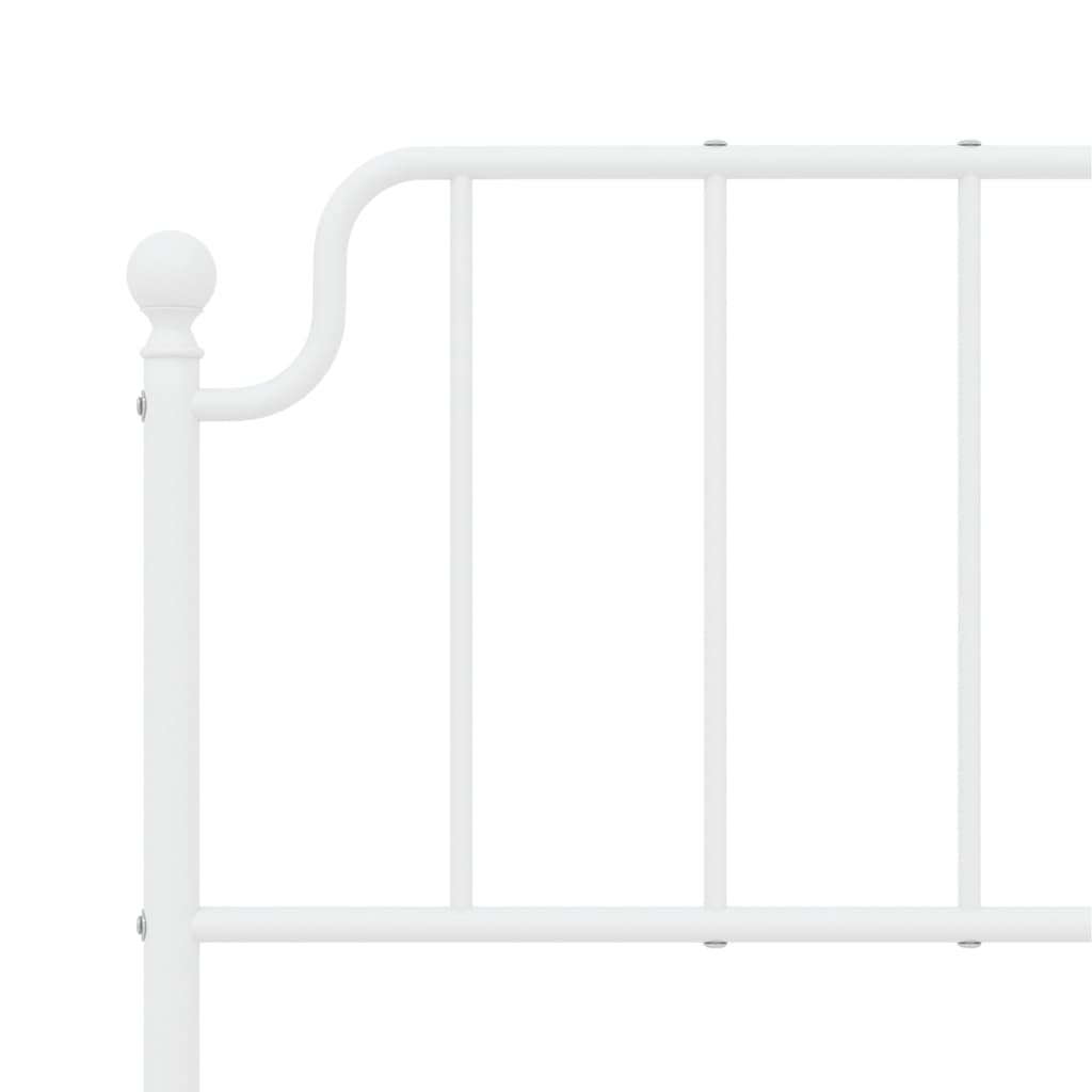 Bed frame with headboard metal white 140x200 cm