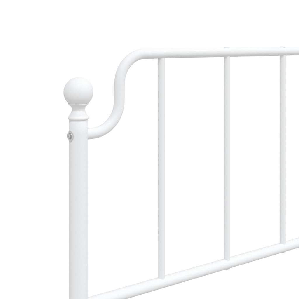 Bed frame with head and footboard metal white 90x200 cm