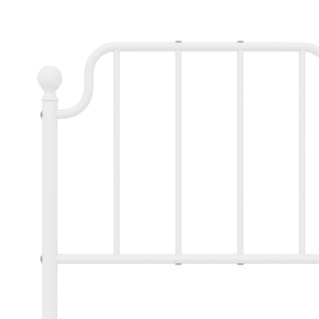 Bed frame with head and footboard metal white 120x190 cm