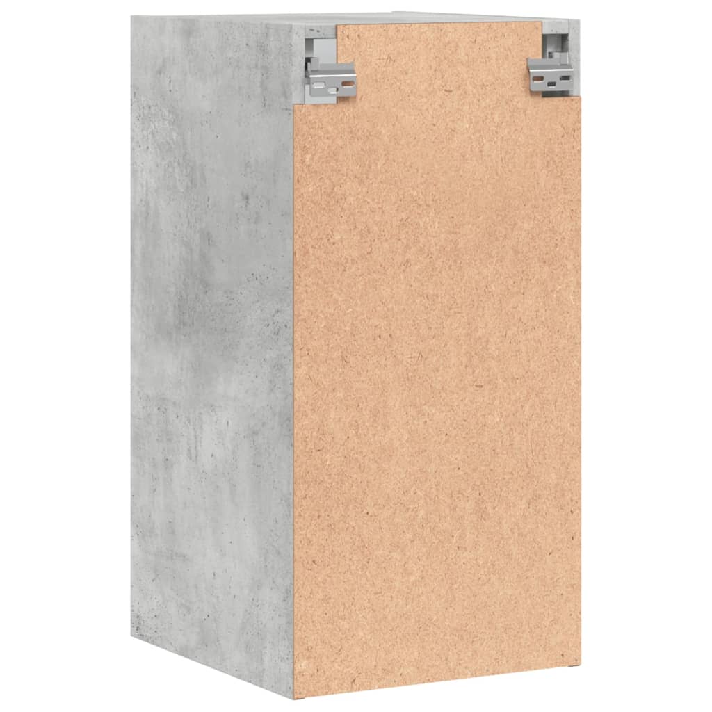 Wall Cabinet with Glass Doors Concrete Grey 35x37x68.5 cm