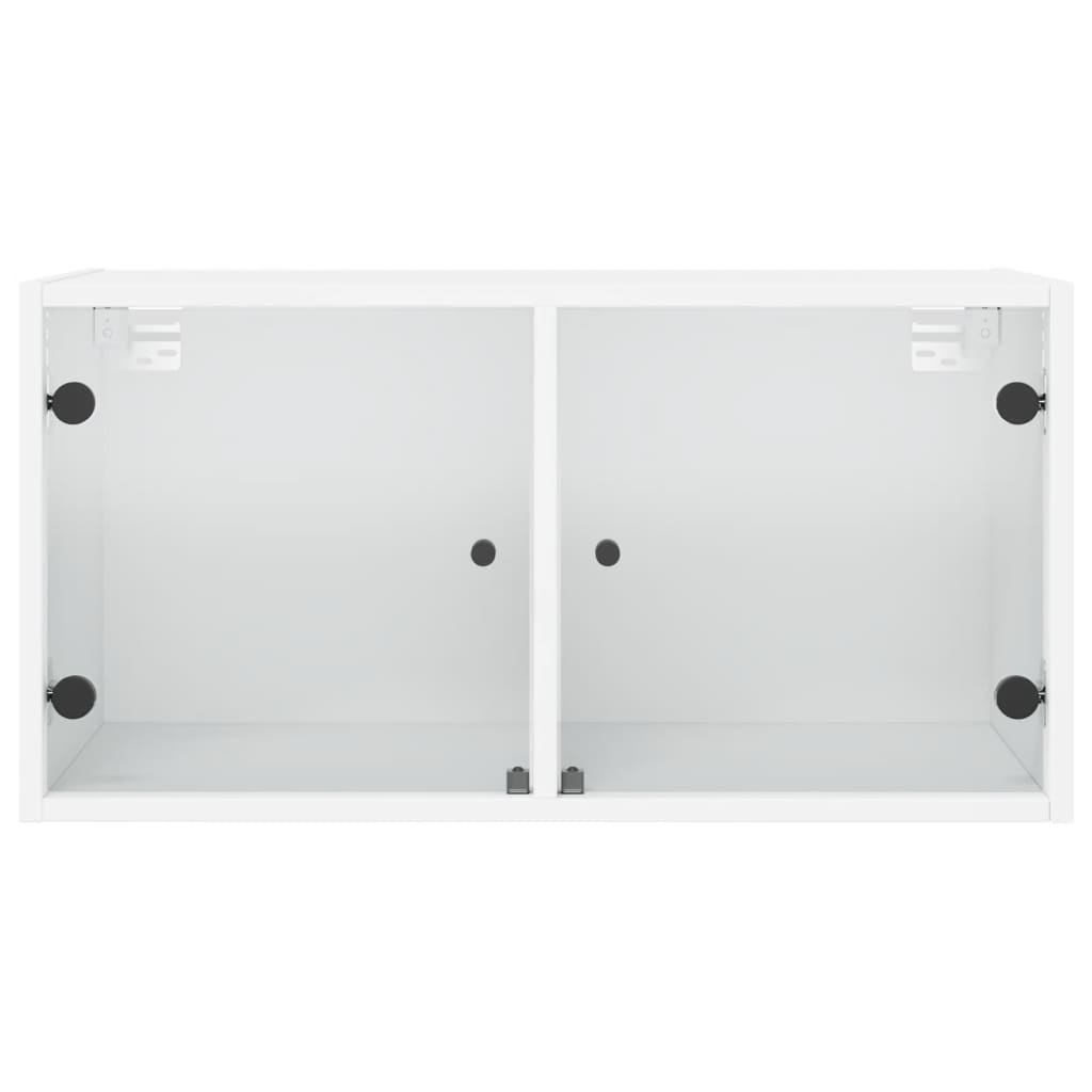 Wall cabinets with glass doors 2 pcs. White 68.5x37x35 cm