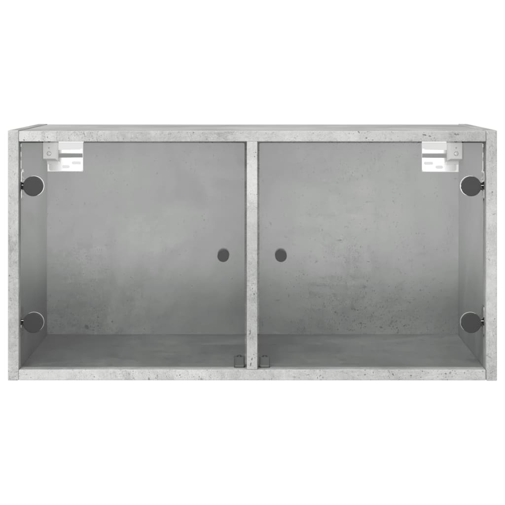 Wall cabinets with glass doors 2 pcs. Concrete grey 68.5x37x35 cm