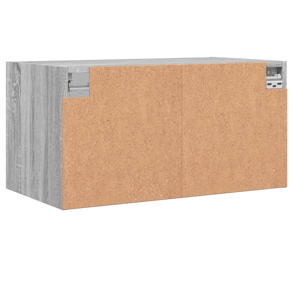 Wandschrank mit Glastüren Grau Sonoma 68,5x37x35 cm