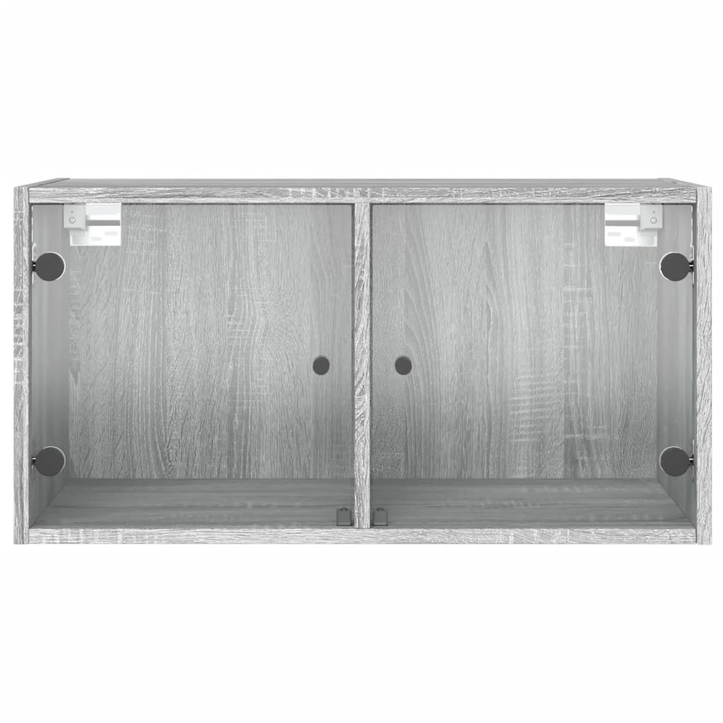 Wall cabinets with glass doors 2 pcs. Gray Sonoma 68.5x37x35 cm