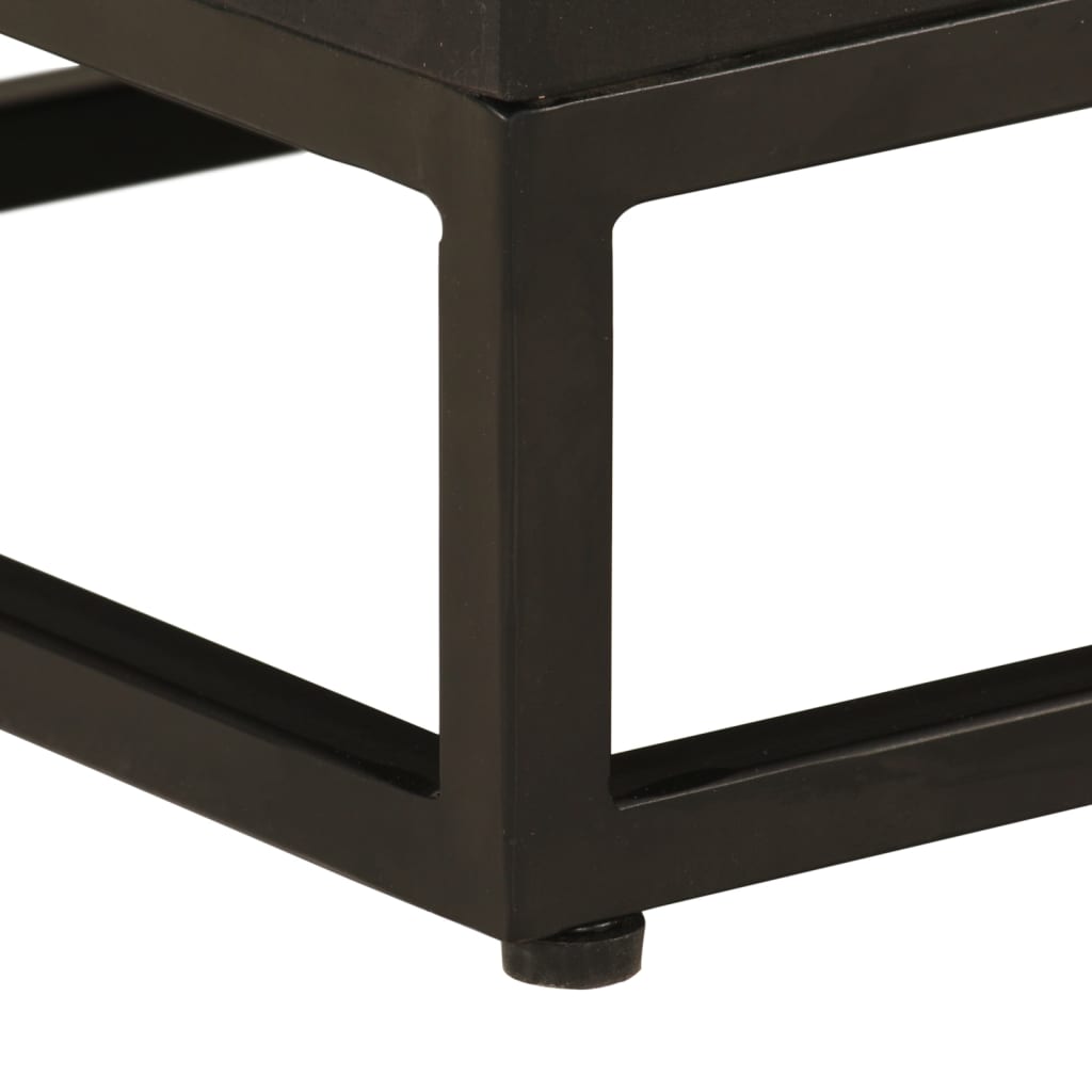 Bedside Table Black 40x30x50 cm Solid Mango Wood and Iron