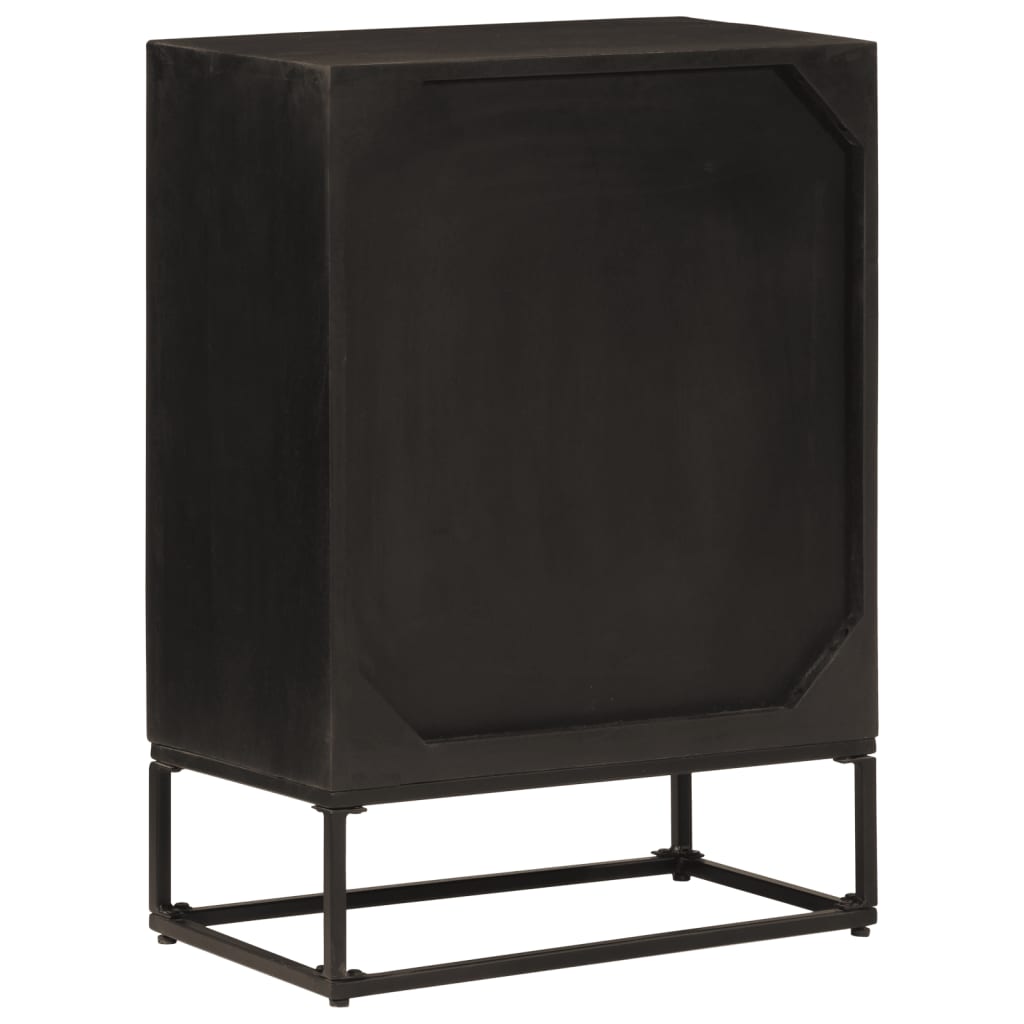 Sideboard Black 55x30x76 cm Solid Mango Wood and Iron