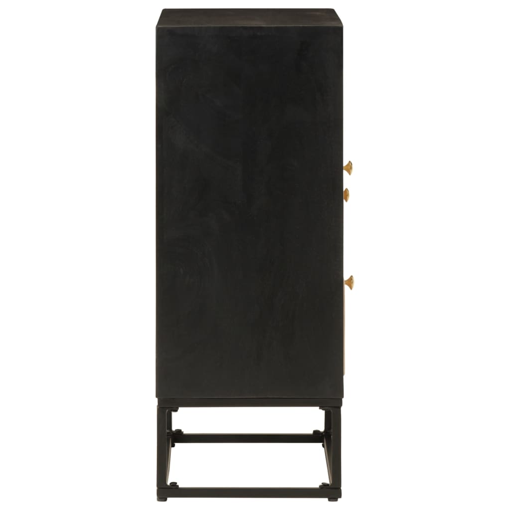 Sideboard Black 55x30x76 cm Solid Mango Wood and Iron