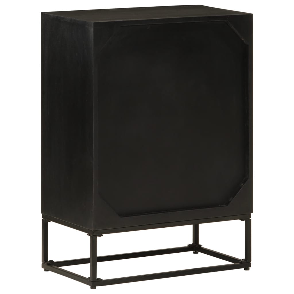 Sideboard Black 55x30x76 cm Solid Mango Wood and Iron