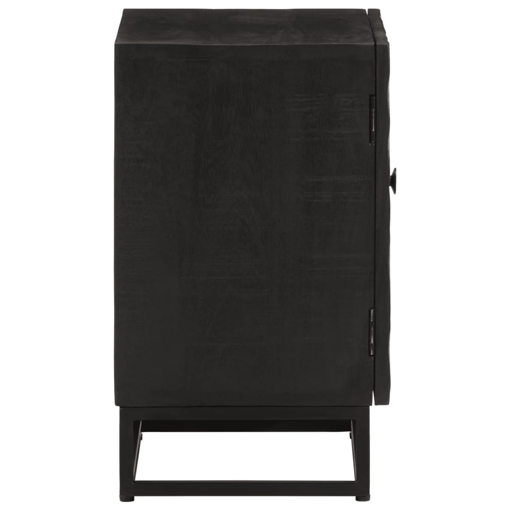 Bedside Table Black 40x30x50 cm Solid Mango Wood and Iron