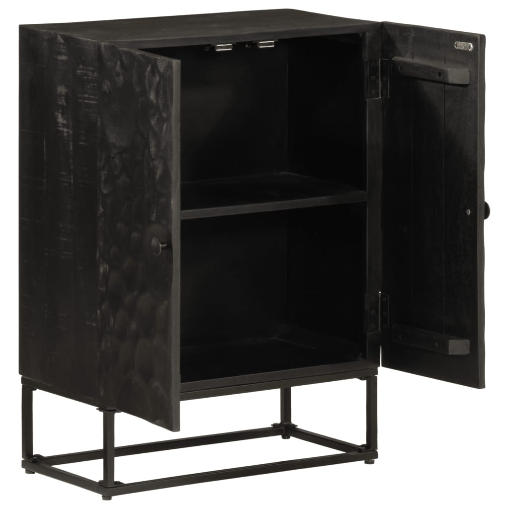 Sideboard Black 55x30x76 cm Solid Mango Wood and Iron