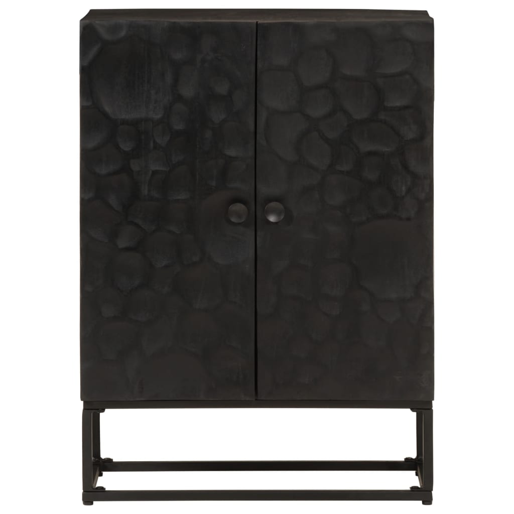 Sideboard Black 55x30x76 cm Solid Mango Wood and Iron