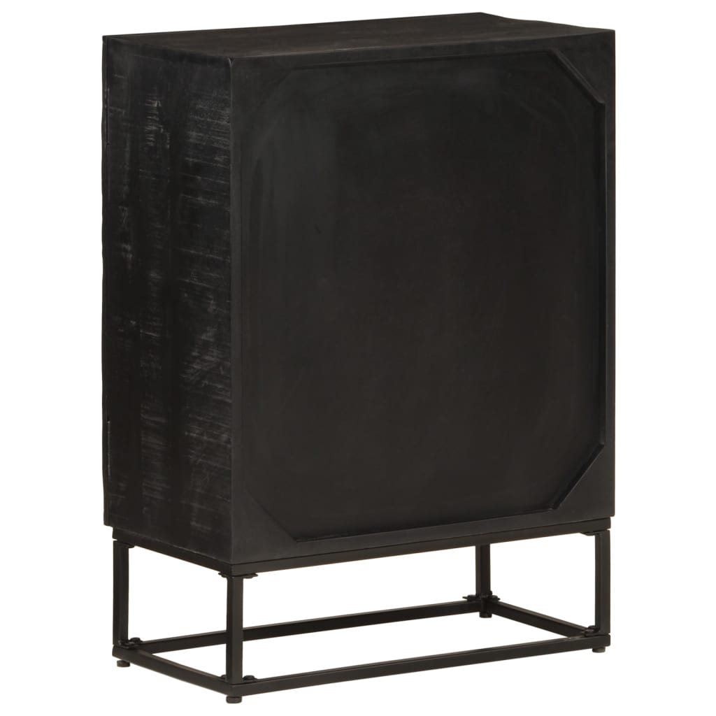 Sideboard Black 55x30x76 cm Solid Mango Wood and Iron