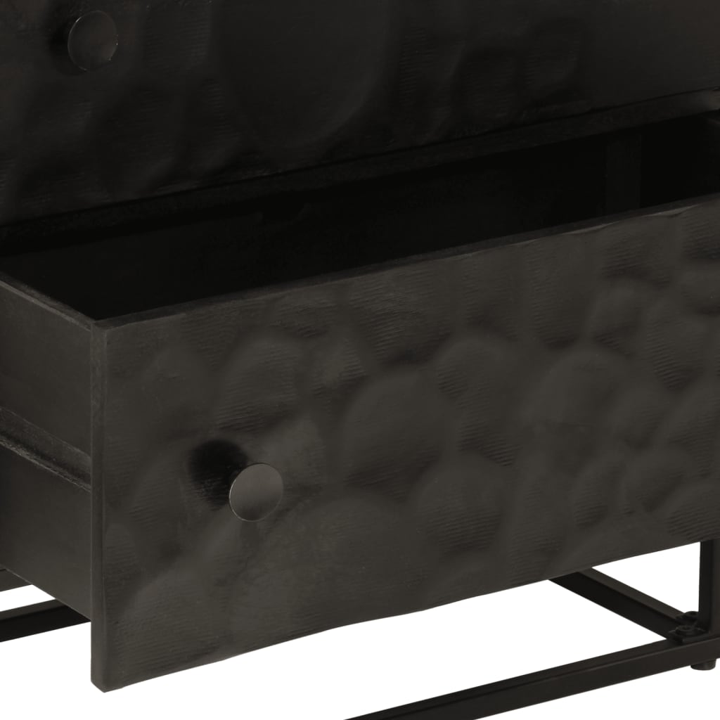 Chest of Drawers Black 55x30x76 cm Solid Mango Wood and Iron