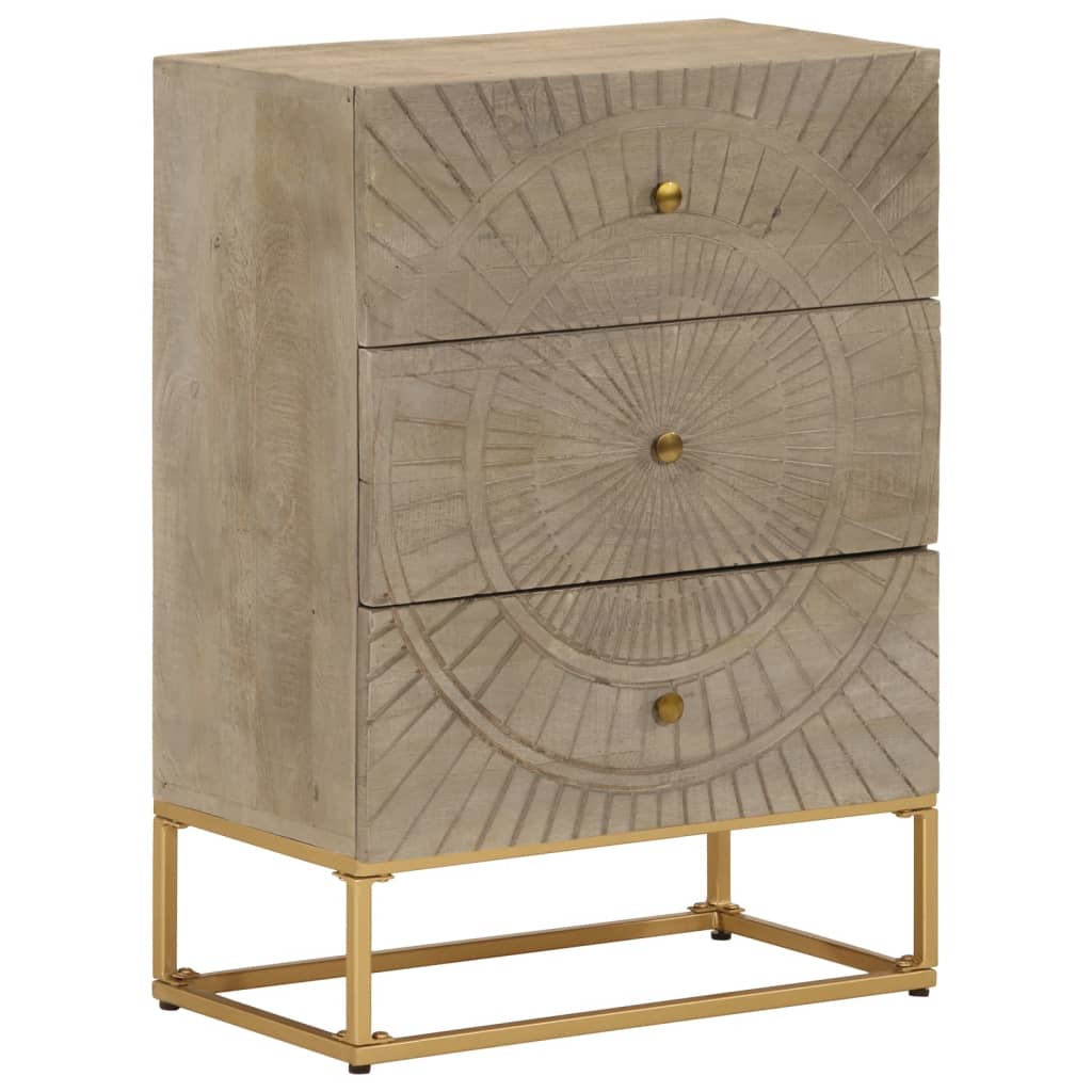 Chest of drawers 55x30x76 cm solid mango wood and iron