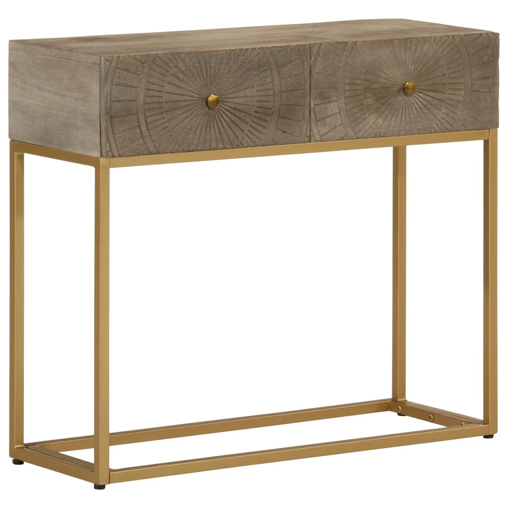 Console table 90x30x76 cm solid mango wood and iron