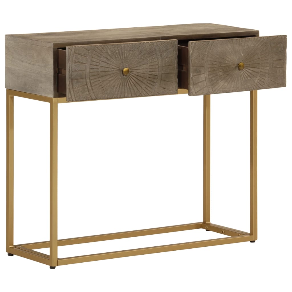 Console table 90x30x76 cm solid mango wood and iron