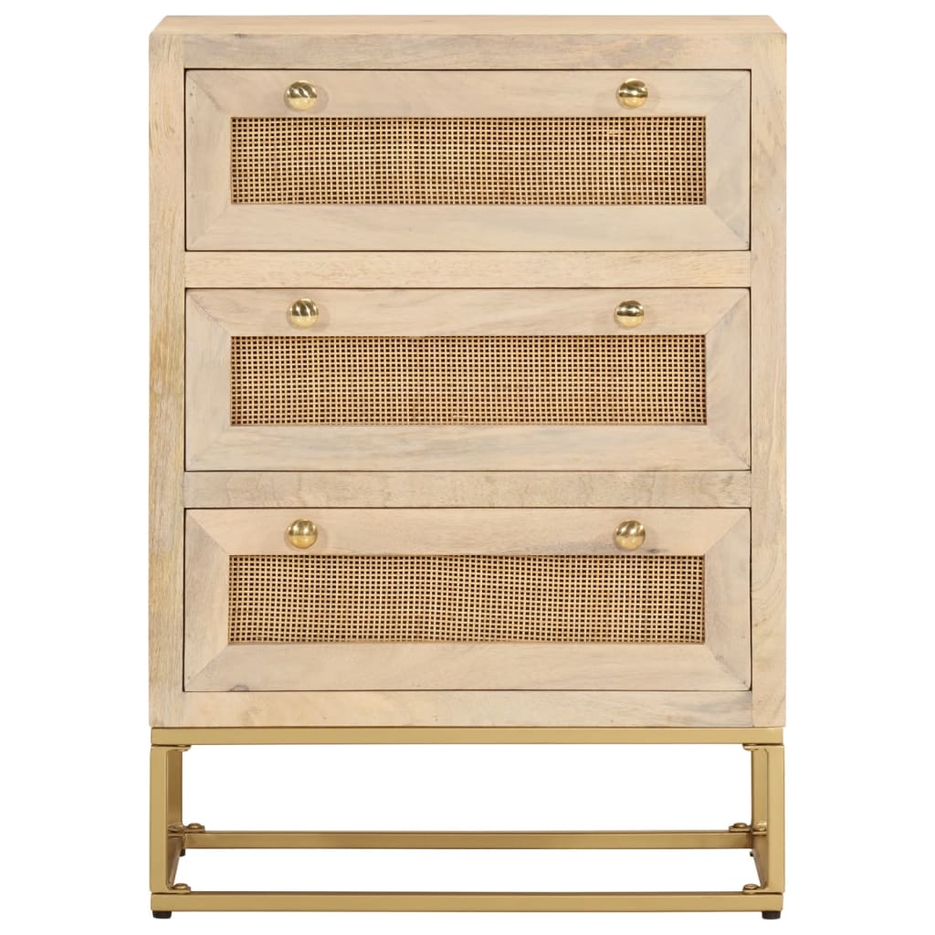 Chest of drawers 55x30x76 cm solid mango wood and iron