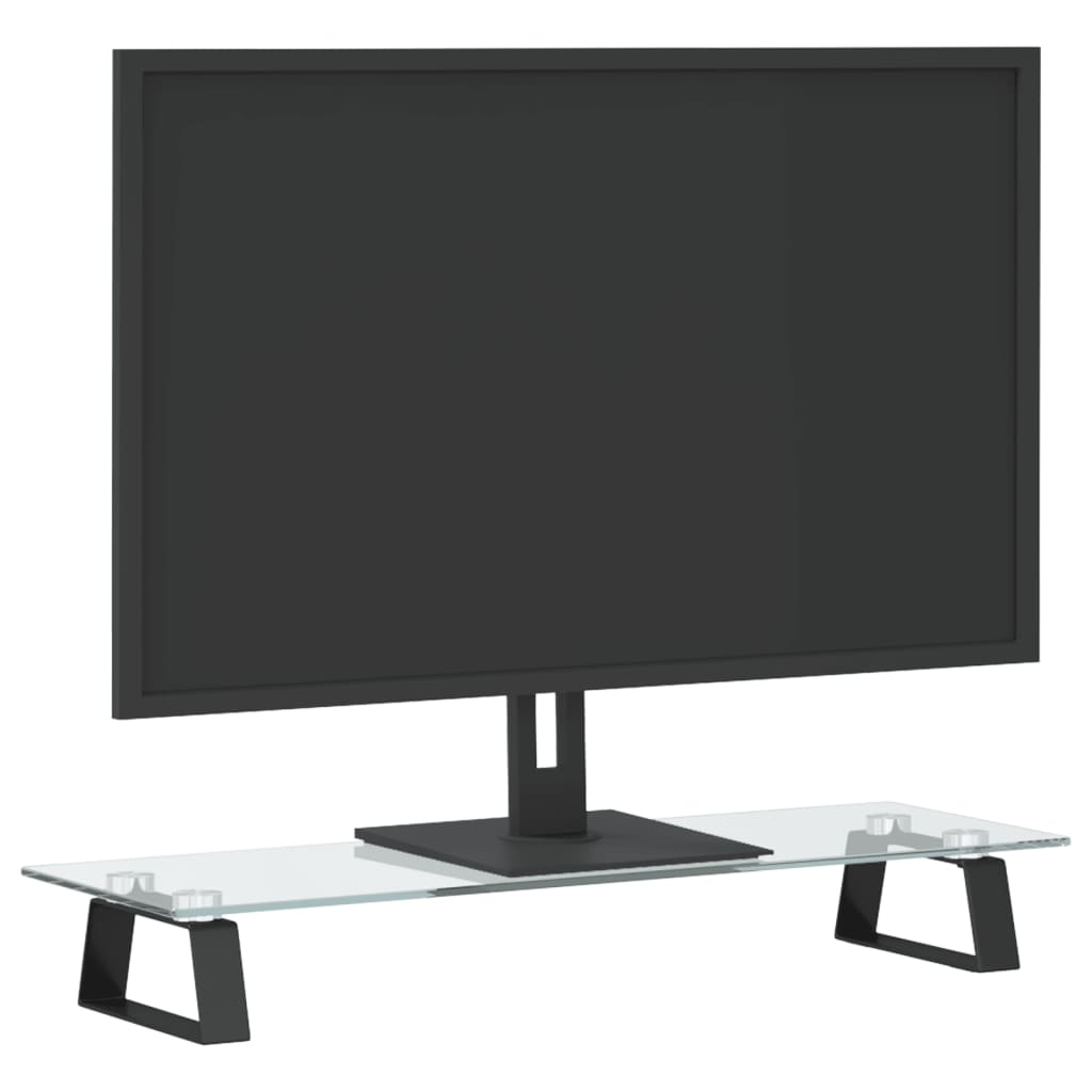 Monitorständer Schwarz 60x20x8 cm Hartglas und Metall