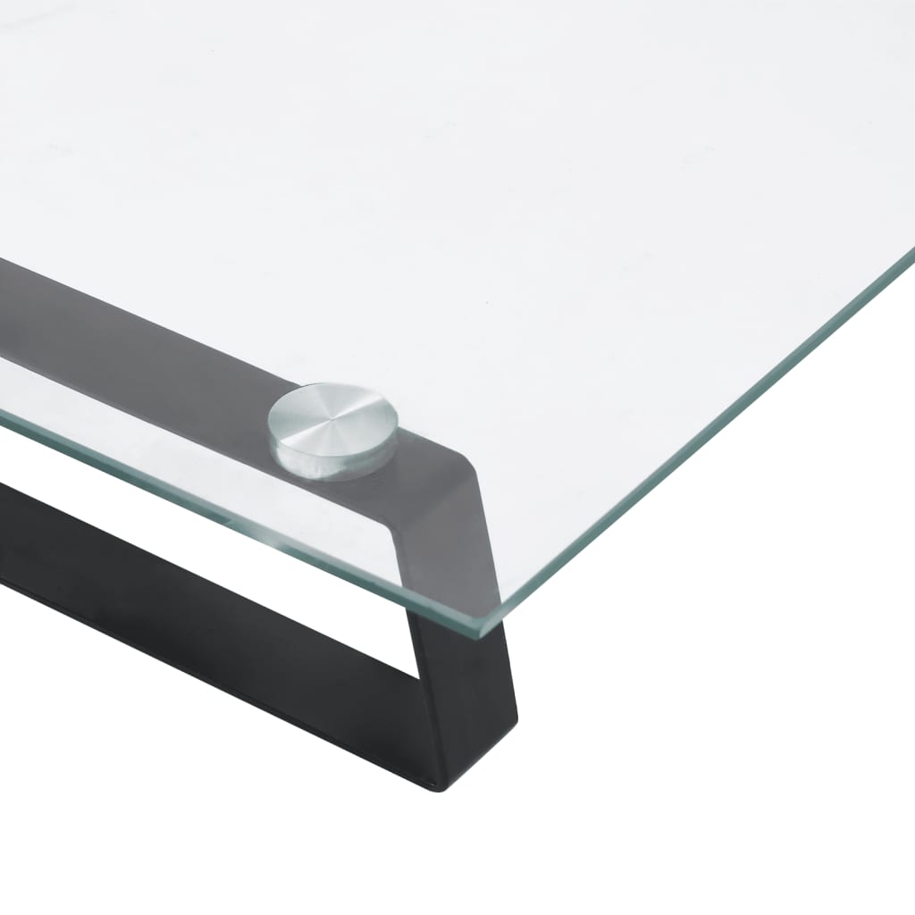 Monitor Stand Black 60x35x8 cm Tempered Glass and Metal