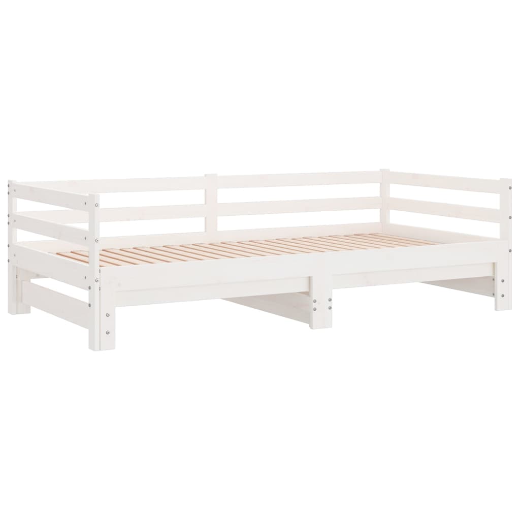 Daybed Extendable White 90x190 cm Solid Pine