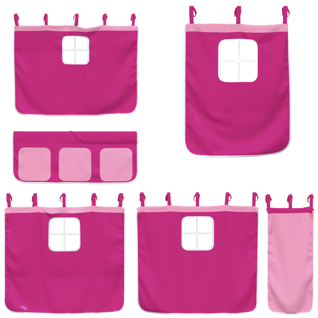 Curtains for loft bed pink polyester