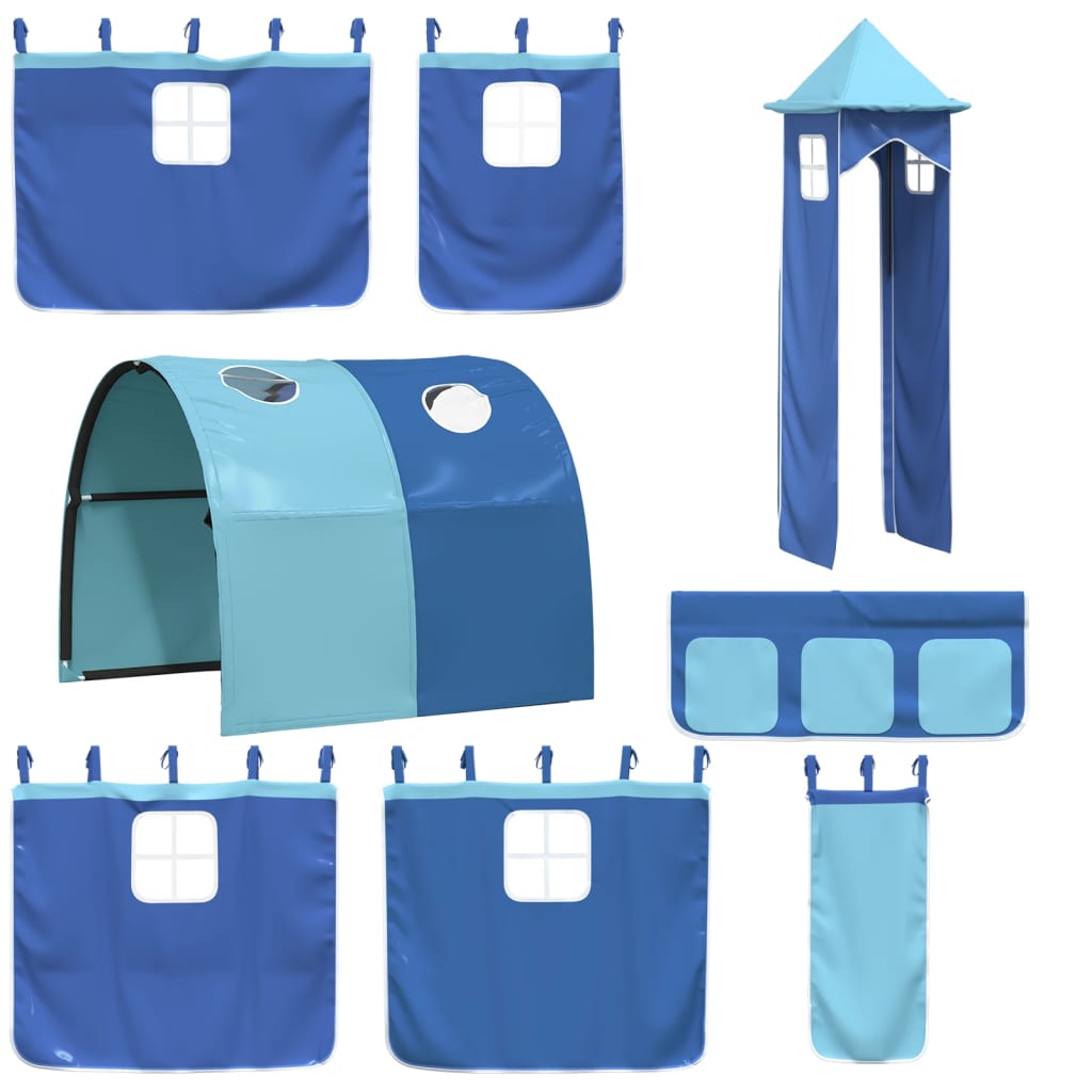 Curtains for Loft Bed with Tunnel and Tower Blue