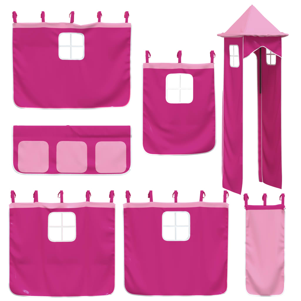 Curtains for Loft Bed with Tower Pink Polyester