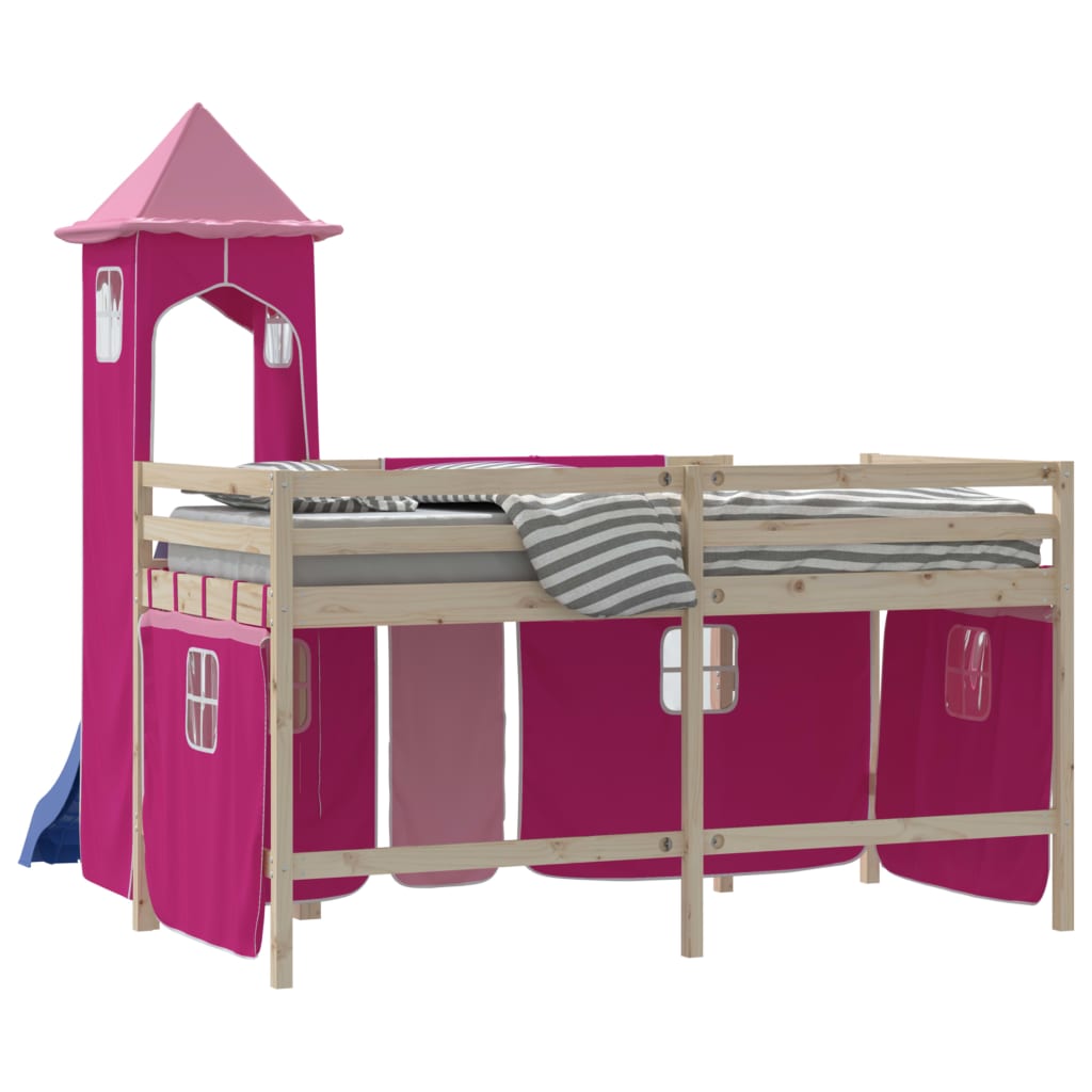 Curtains for Loft Bed with Tower Pink Polyester