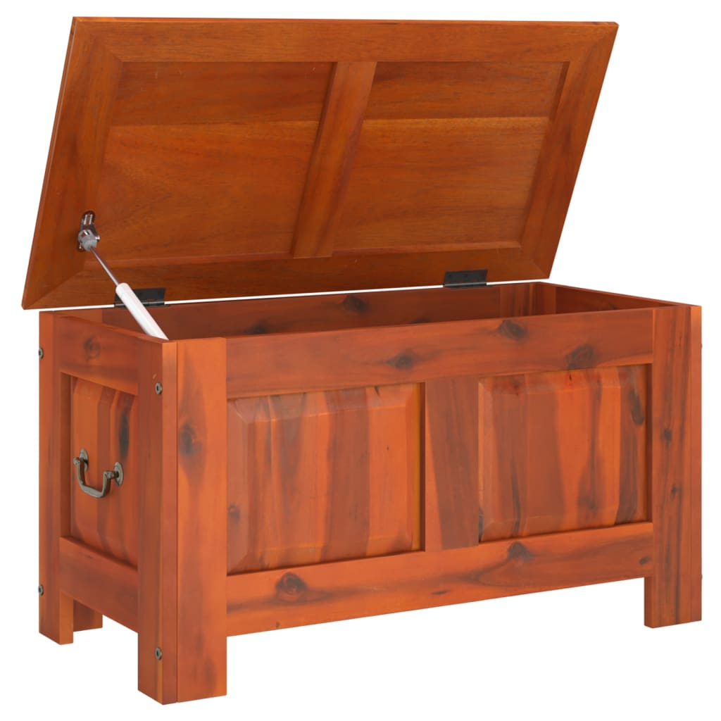 Chest with Lid Brown Solid Wood Acacia