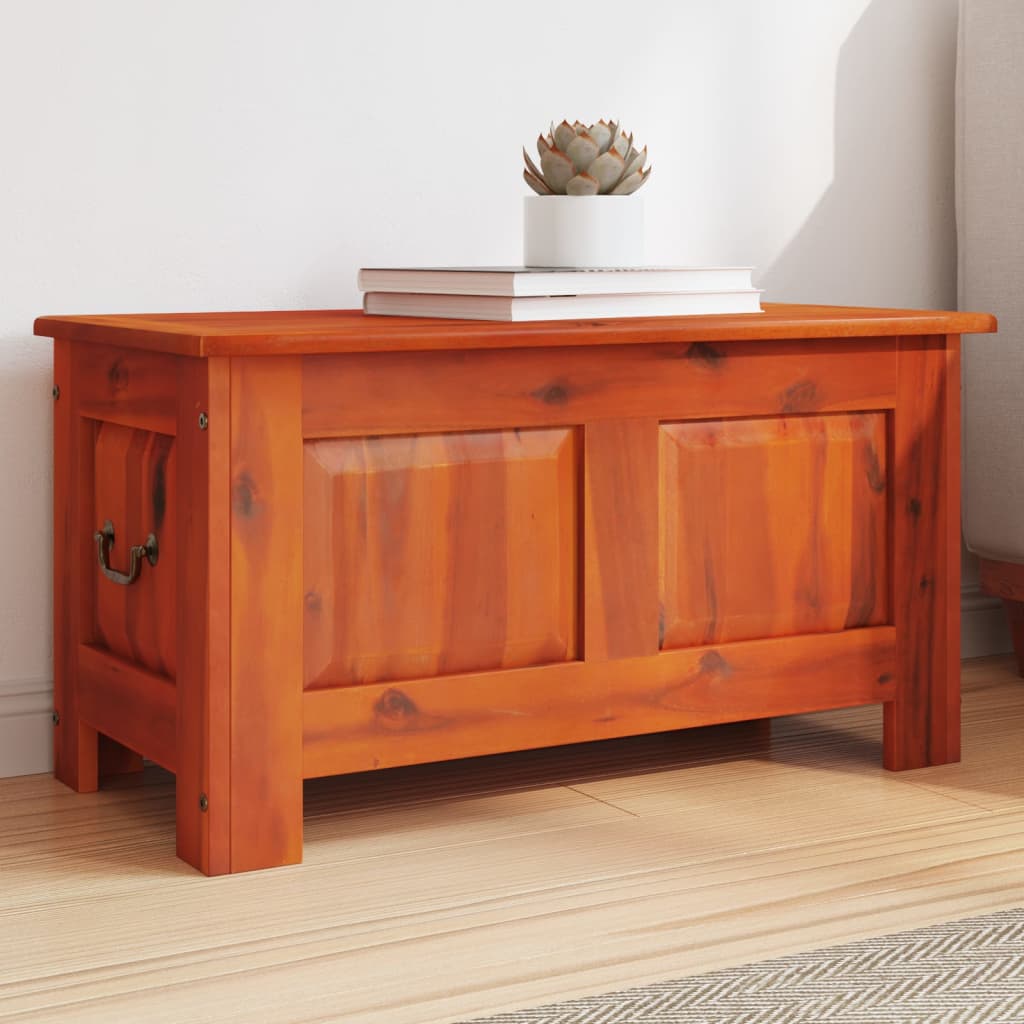 Chest with Lid Brown Solid Wood Acacia