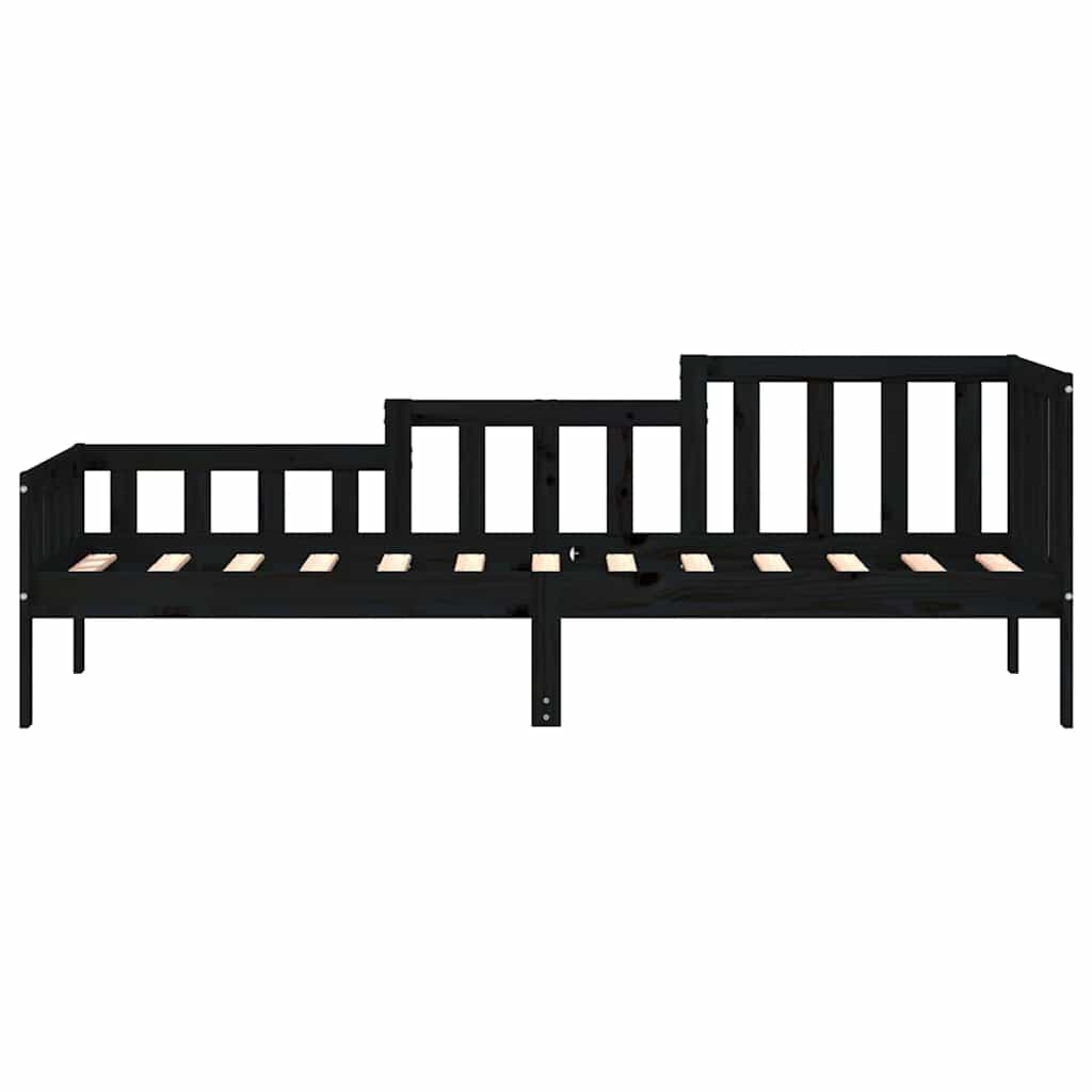 Daybed Black 80x200 cm Solid Pine