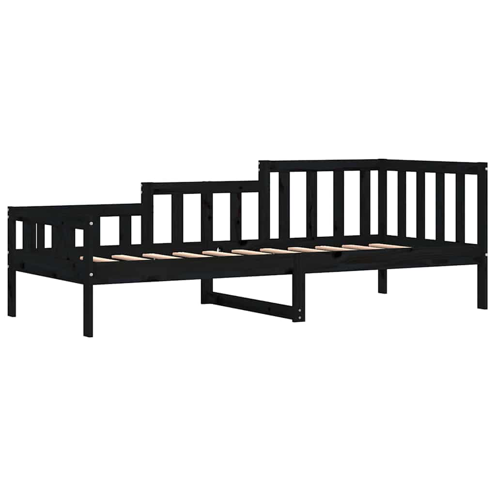 Daybed Black 80x200 cm Solid Pine