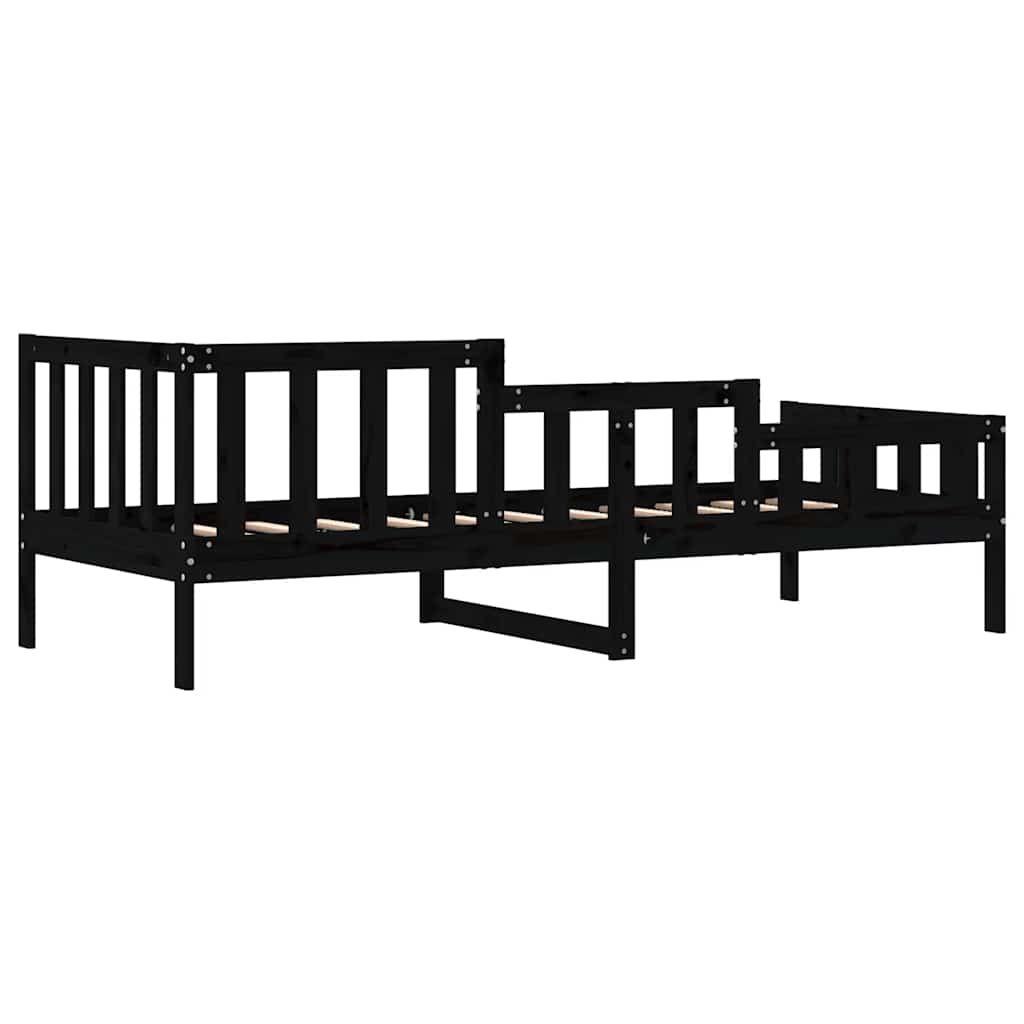 Daybed Black 80x200 cm Solid Pine