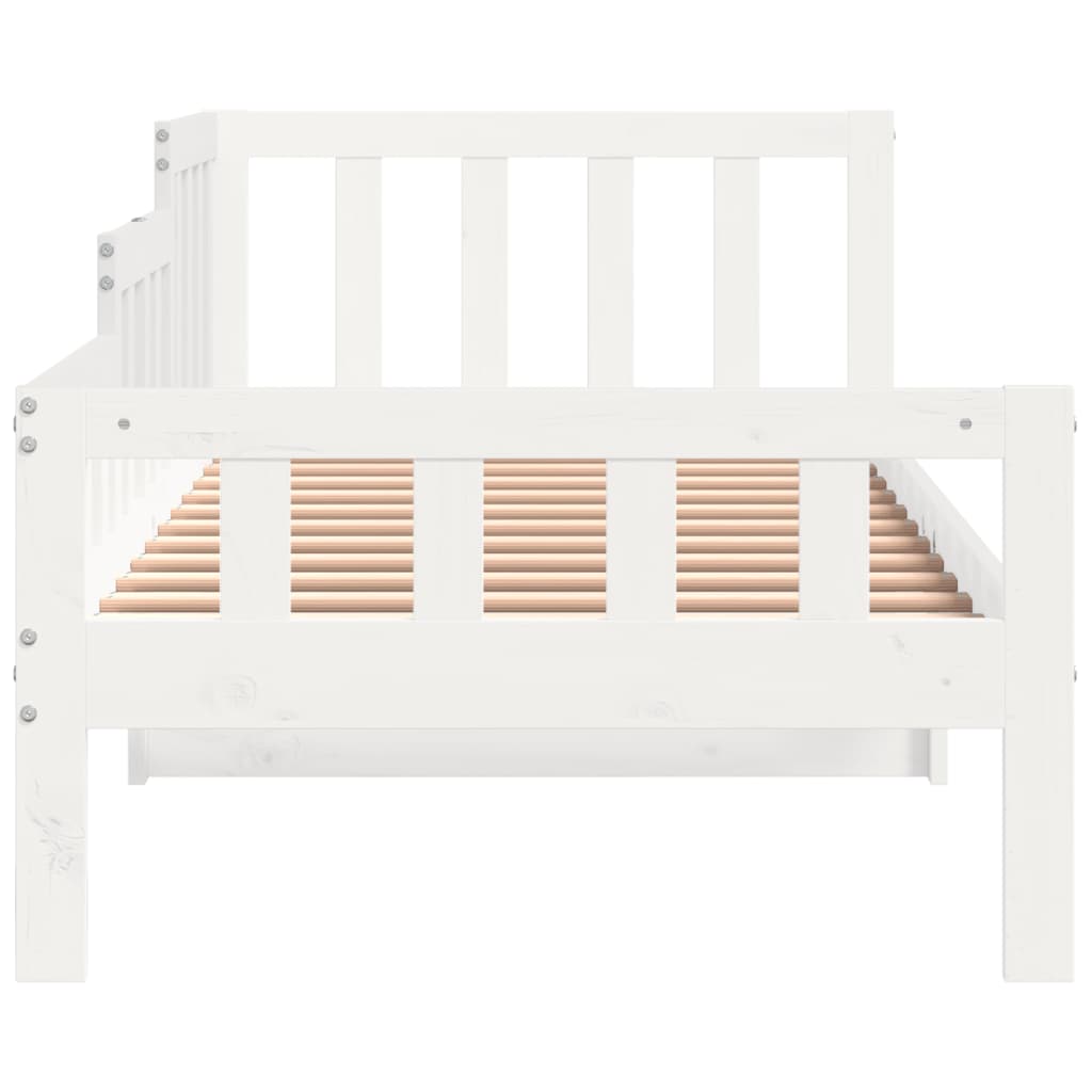 Daybed without mattress white 90x200 cm solid pine wood